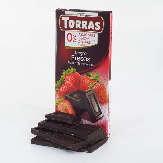 Torras Strawberry - dark chocolate bar 75g