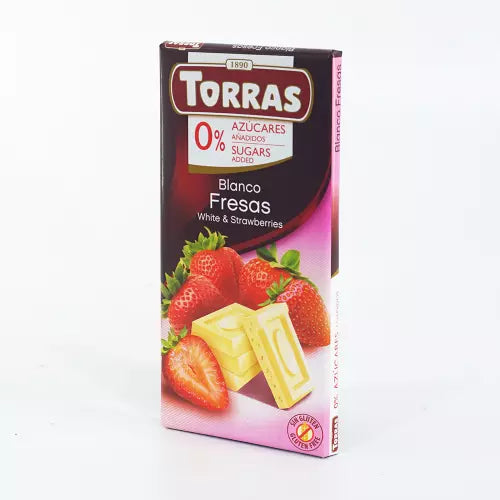 Torras Strawberry - white chocolate bar 75g