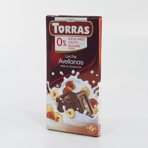 Torras Hazelnuts - milk chocolate bar 75g – Sugarless Goodies